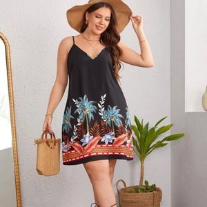 Tropical Print Cami Dress Size 3XL